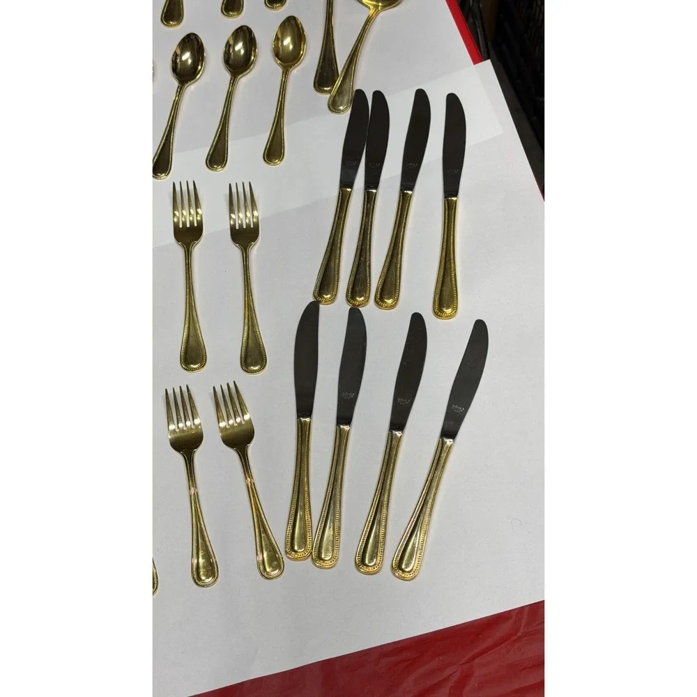 Melissa B Japan‎ Gold Flatware Set 39-Pc Stainless Steel Vintage
